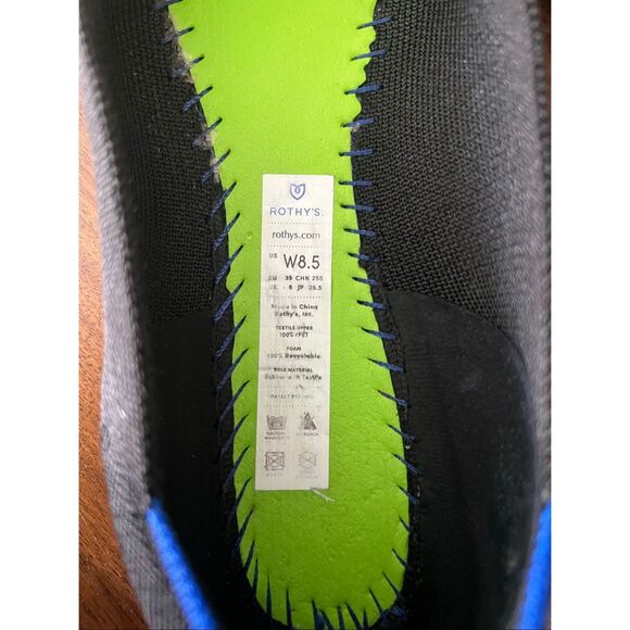 ROTHY’S The Flat Round Toe Ballet Shoes Black Knit Slip On Women's Size 8.5 - Picture 7 of 8